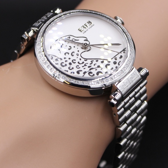 Panther Diamond White Dial Unisex Watch main image 5